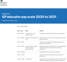 GP educator pay scale 2020 to 2021